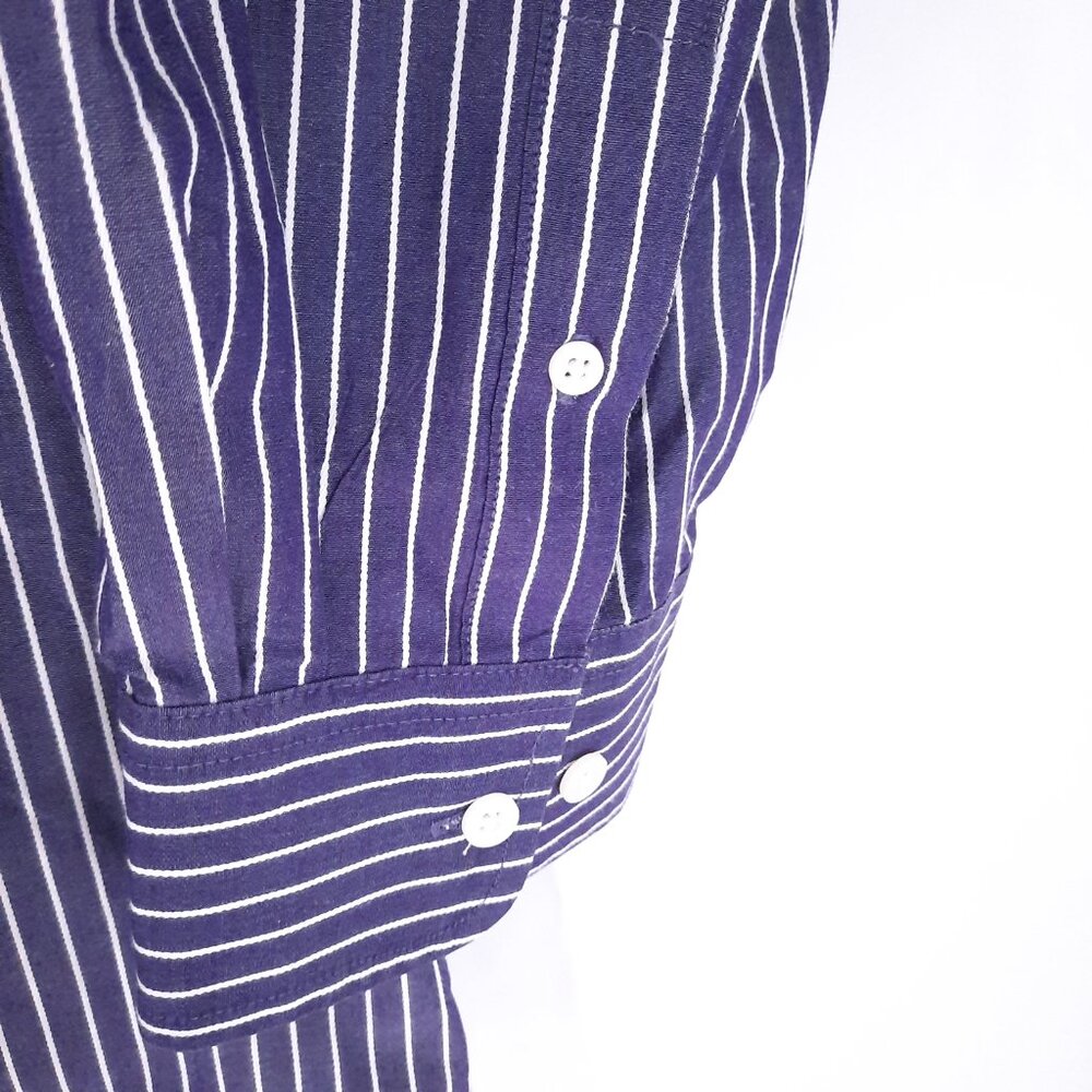 Clemson University Tiger Paw Striped Purple Shirt Men's 2XL Long Sleeve XXL - Picture 4 of 6